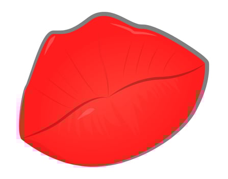 Lip kiss illustration with detailed lip lines. Perfect for love, branding and fashion themed projects. High quality and scalable art for all creative works. vector