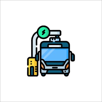 Electric bus icon illustration vector