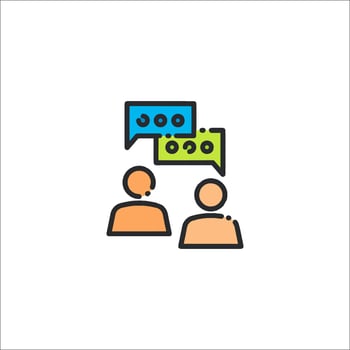A line icon of two people talking to each other vector