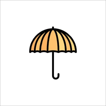 An umbrella icon in a flat style vector