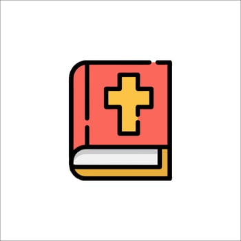 A bible with a cross on it vector