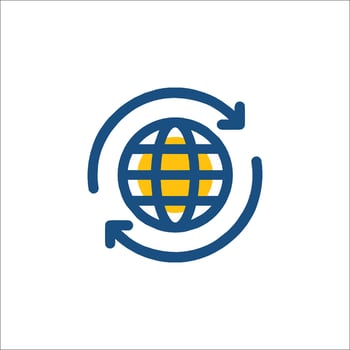 A globe with arrows around it vector