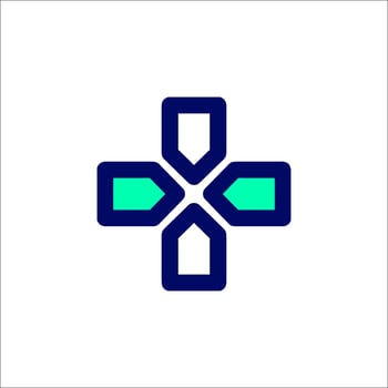 A cross logo with green and blue colors vector