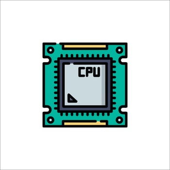 Cpu processor icon illustration vector
