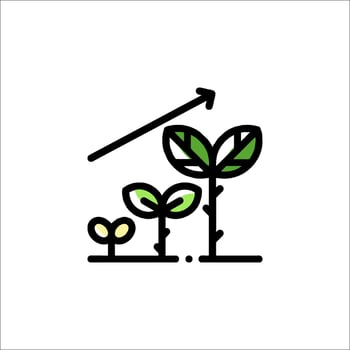 A line drawing of a plant growing up vector