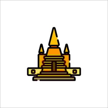 A temple icon in a line style vector