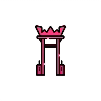 A pink and black logo for a gate vector