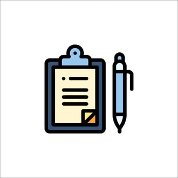 Clipboard and pen icon illustration vector
