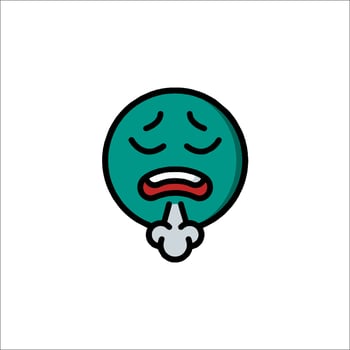 A cartoon emoticant with a sad face vector