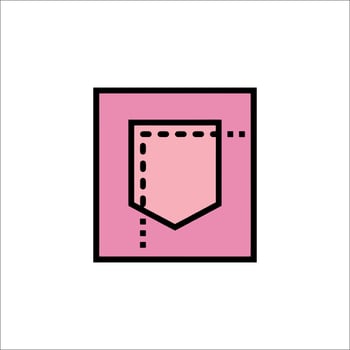 A pink pocket with a line through it vector