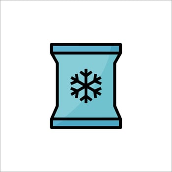 Snowflake icon in a bag of salt illustration vector