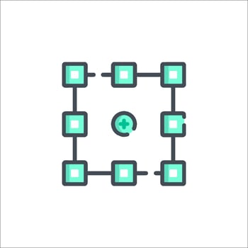 A square with a green square in the middle vector