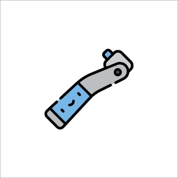 A blue and white wrench icon on a white background vector