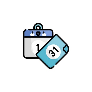 A calendar and a calendar icon on a white background vector