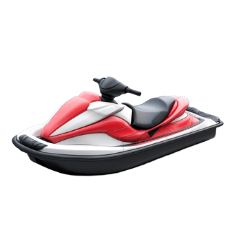 Red and white personal watercraft. png