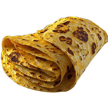 Rolled flatbread, golden brown, delicious. png