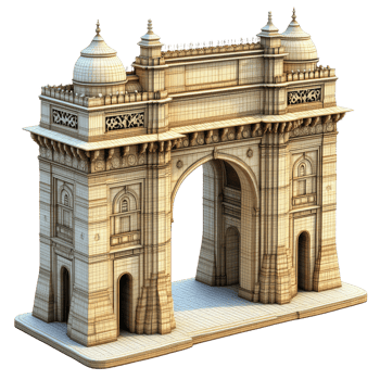 Architectural model of ornate archway. png