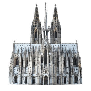 Majestic gothic cathedral facade. png