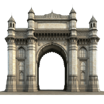 Majestic stone archway architectural structure. png