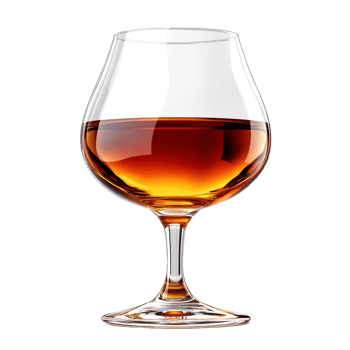 Amber liquid in a stemmed glass. png