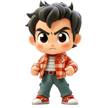 Anime boy character design, chibi style. png