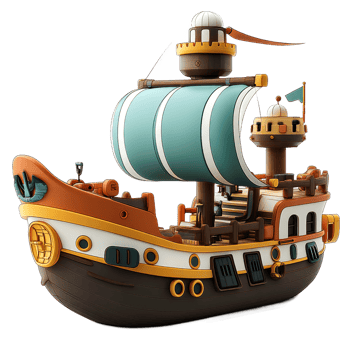 Cartoon sailing ship model toy. png