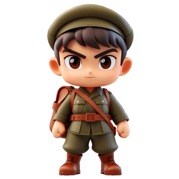 Cute cartoon soldier boy. png