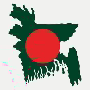 Premium Bangladesh Map in Red and Green for Marketplaces vector