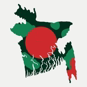 Elegant Bangladesh Map Artwork in Red and Green vector