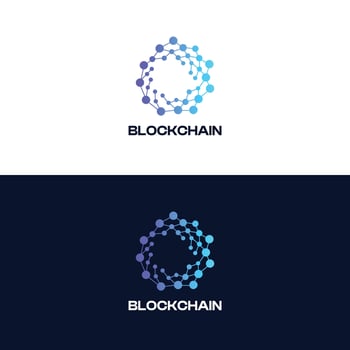 Modern Blockchain Technology Logo Template vector