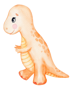 watercolor orange tyrannosaur rex isolated png