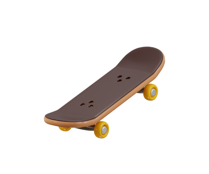 Skateboard icon 3d render Extreme sports icon illustration png