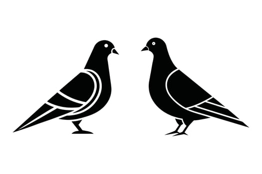 Modern Pigeon Silhouette Icon for Creative Design. vector