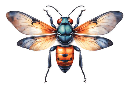 A colorful insect with black and orange wings png