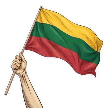 Hand Holding Lithuanian Flag Clipart isolated on Transparent Background png