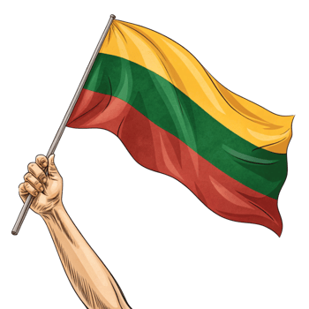 Hand Holding Lithuanian Flag Clipart png