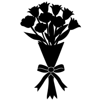 Vintage Rose Bouquet Black and White Art vector