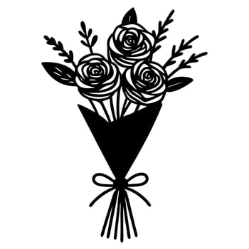 Delicate Floral Bouquet Silhouette for Creativity vector