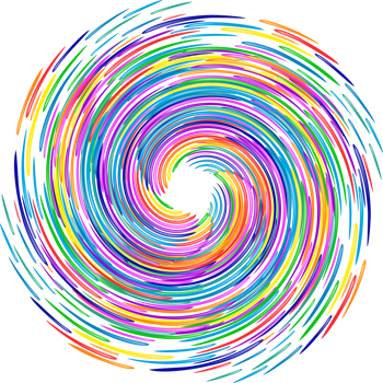 Colorful spiral, twirl element. Helix, volute and vortex icon png