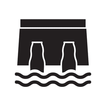dam icon solid vector