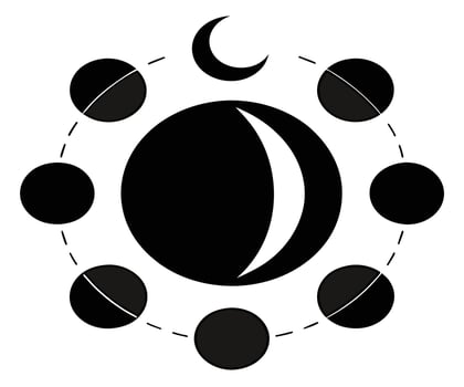 The moon and phases of the moon vector