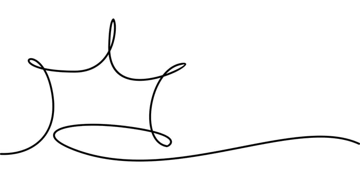 continuous line drawing of crown symbol. abstract line art illustration vector