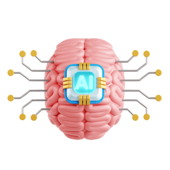 AI Brain 3D Icon Illustration png