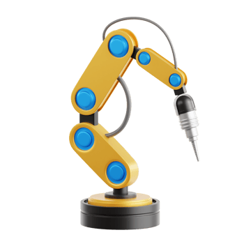 Industrial Robotic arm 3D Icon Illustration png