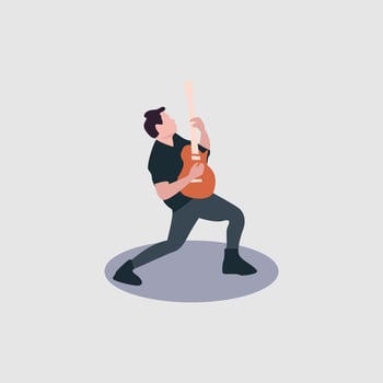 man playoing guitar music vector