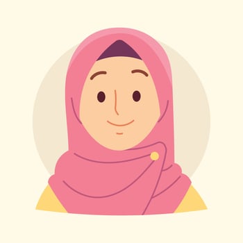 avatar moslem hijab woman character illustration vector