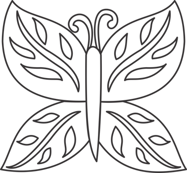 Butterfly beautiful outline drawing art png