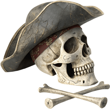 Unique Pirate Skull Clipart for Themed Nautical Artworks. . png