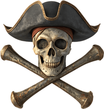 Intricate Pirate Skull Clipart for Themed Creative Artwork. . png