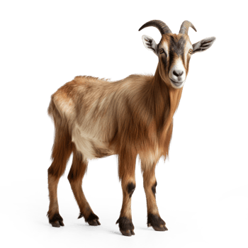 Toggenburg goat against transparent background png